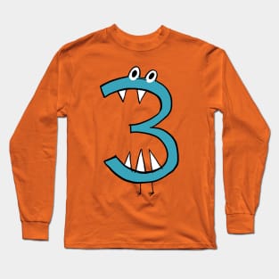 Monster Number 3- the perfect birthday gift for cool little monsters Long Sleeve T-Shirt